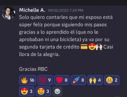 Mensaje de Michelle A. en la comunidad de Rich By Credit